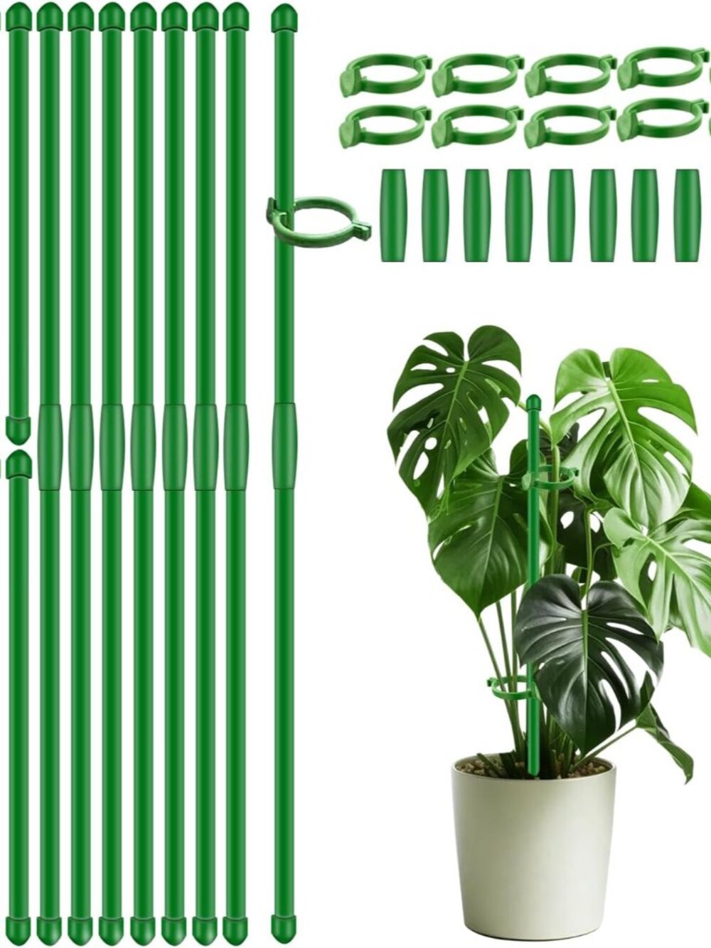 20Pcs Plant Support Stakes 17 inch Garden Orchid Sticks Extended to 3ft 4ft 5ft